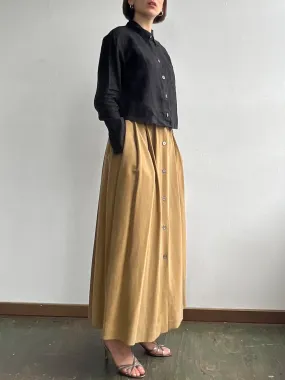 Pecan Silk Flowy Skirt (S)