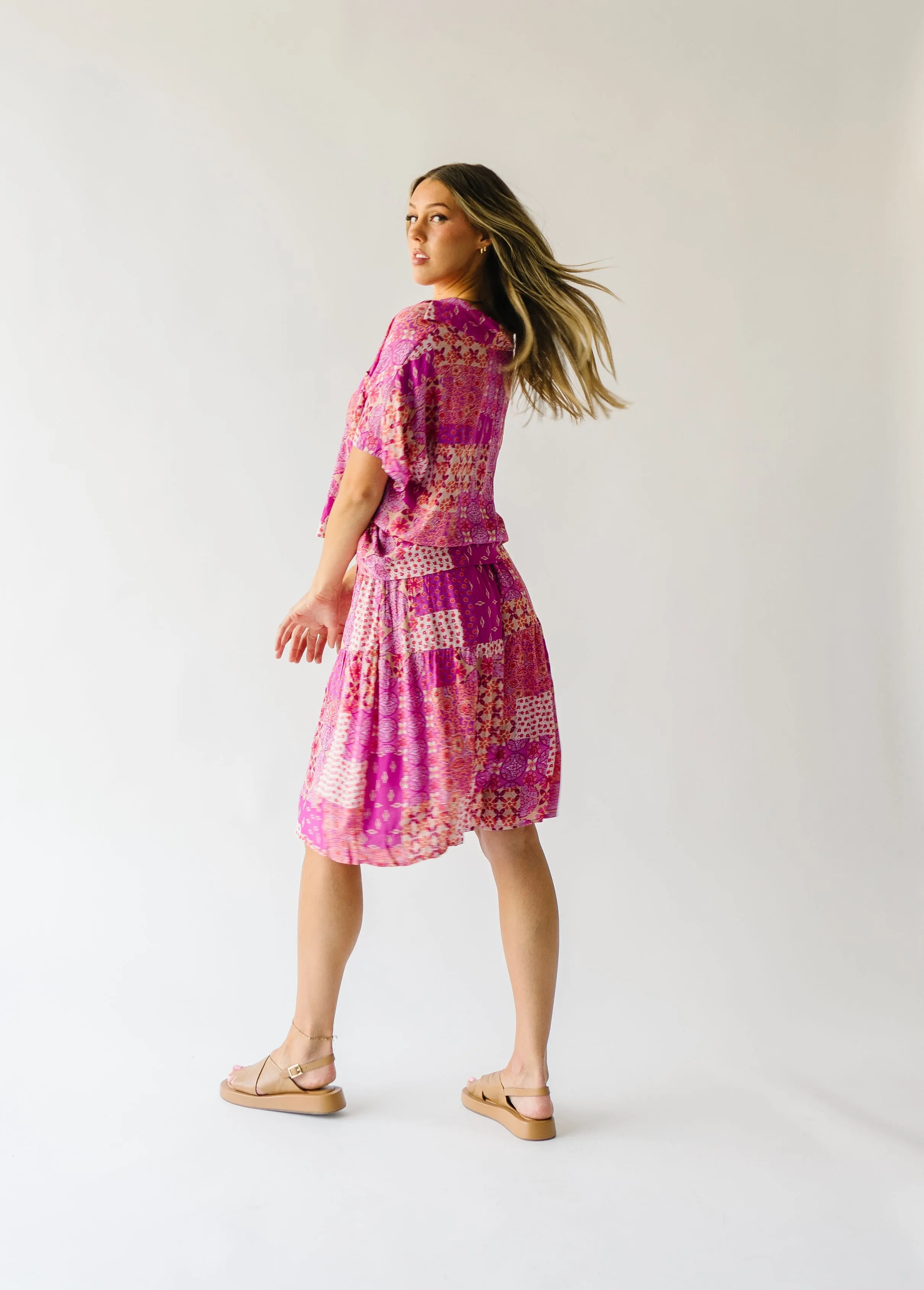 Piper & Scoot: The San Lucas Patchwork Skirt in Fuchsia