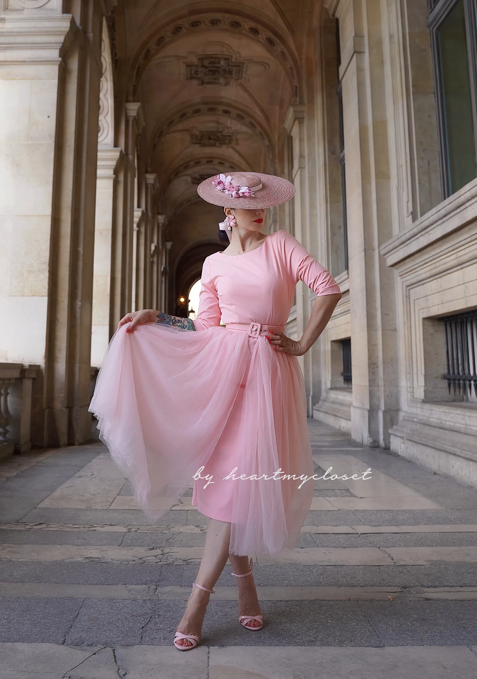 ROSE pencil dress   TULLE skirt wrap