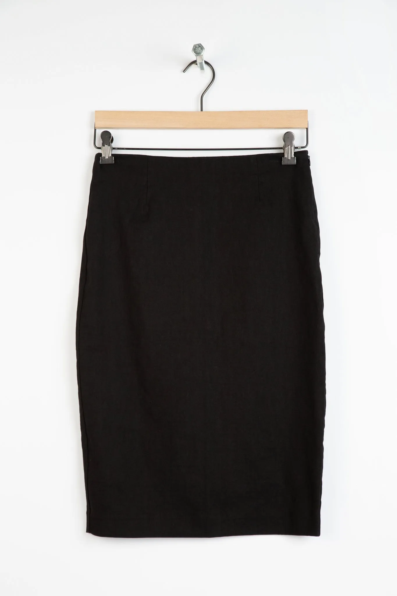 SABLE KNEE LENGTH SKIRT IN LINEN STRETCH