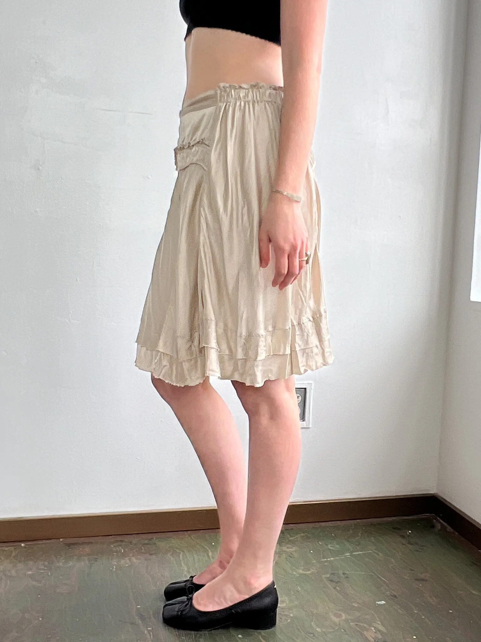 Sand Silk Flutter Skirt (M)