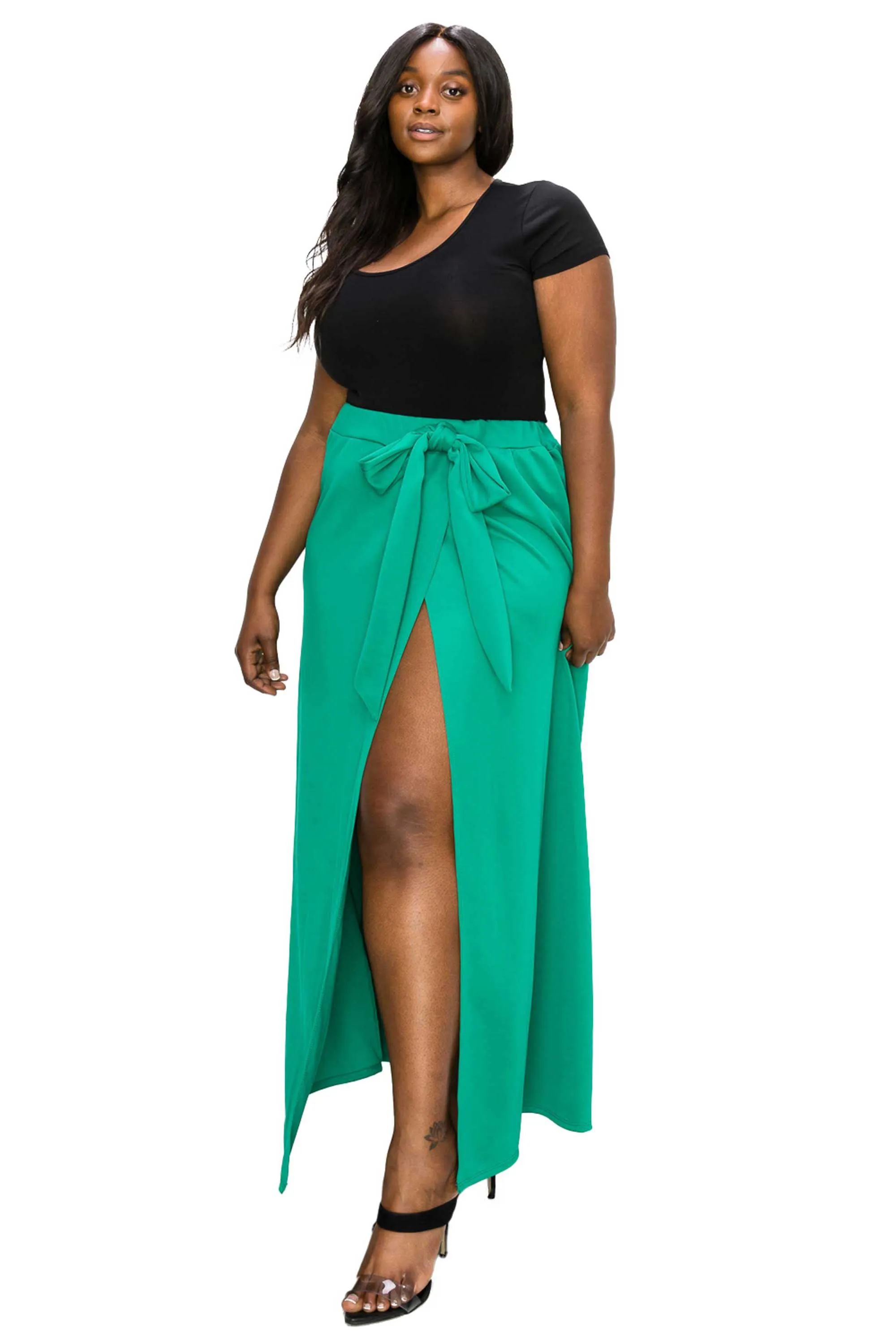 Scuba Wrap Maxi Skirt