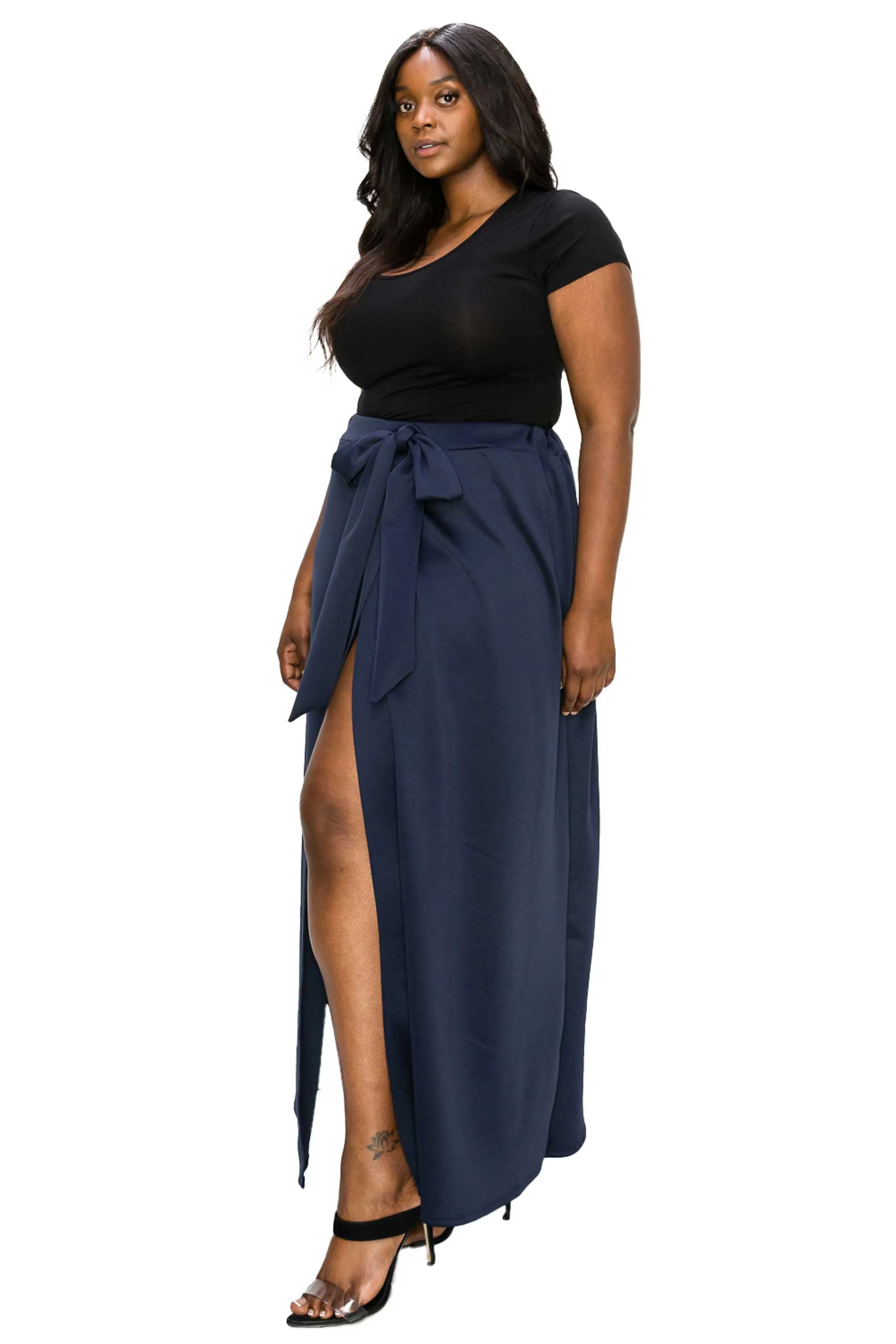 Scuba Wrap Maxi Skirt