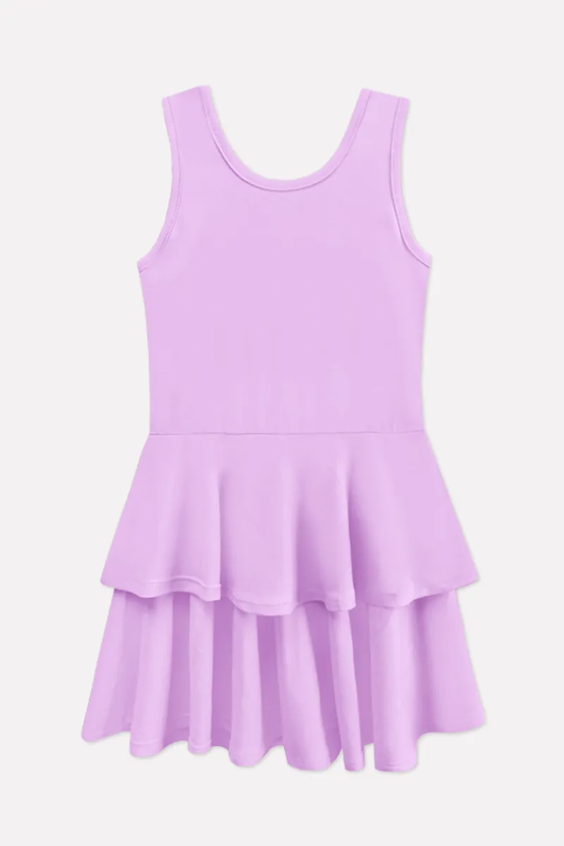 Simply Soft Tank Ruffle Skirt Dress - Candy Pink Lilac