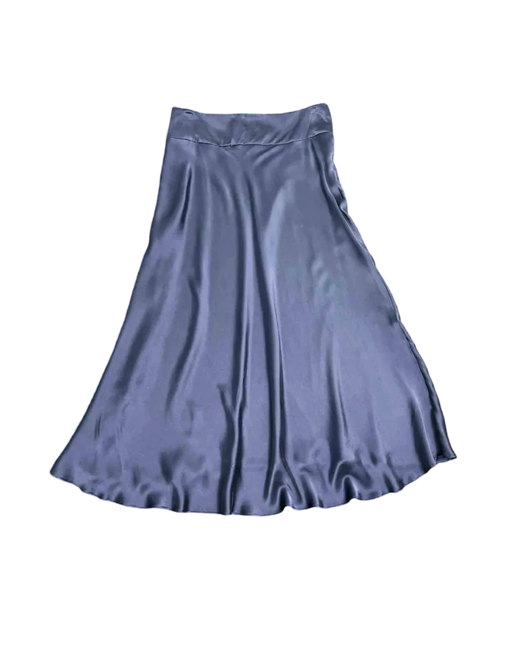 Size 2 (M) - Morrison Steel Blue Silk Midi Skirt