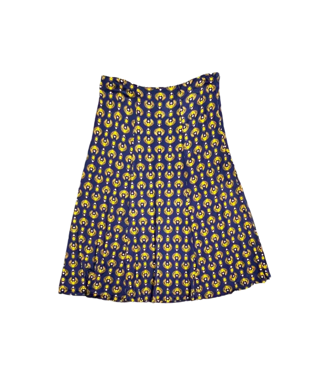 Size L - Rodebjer Inec Navy Scarab Print Midi Skirt