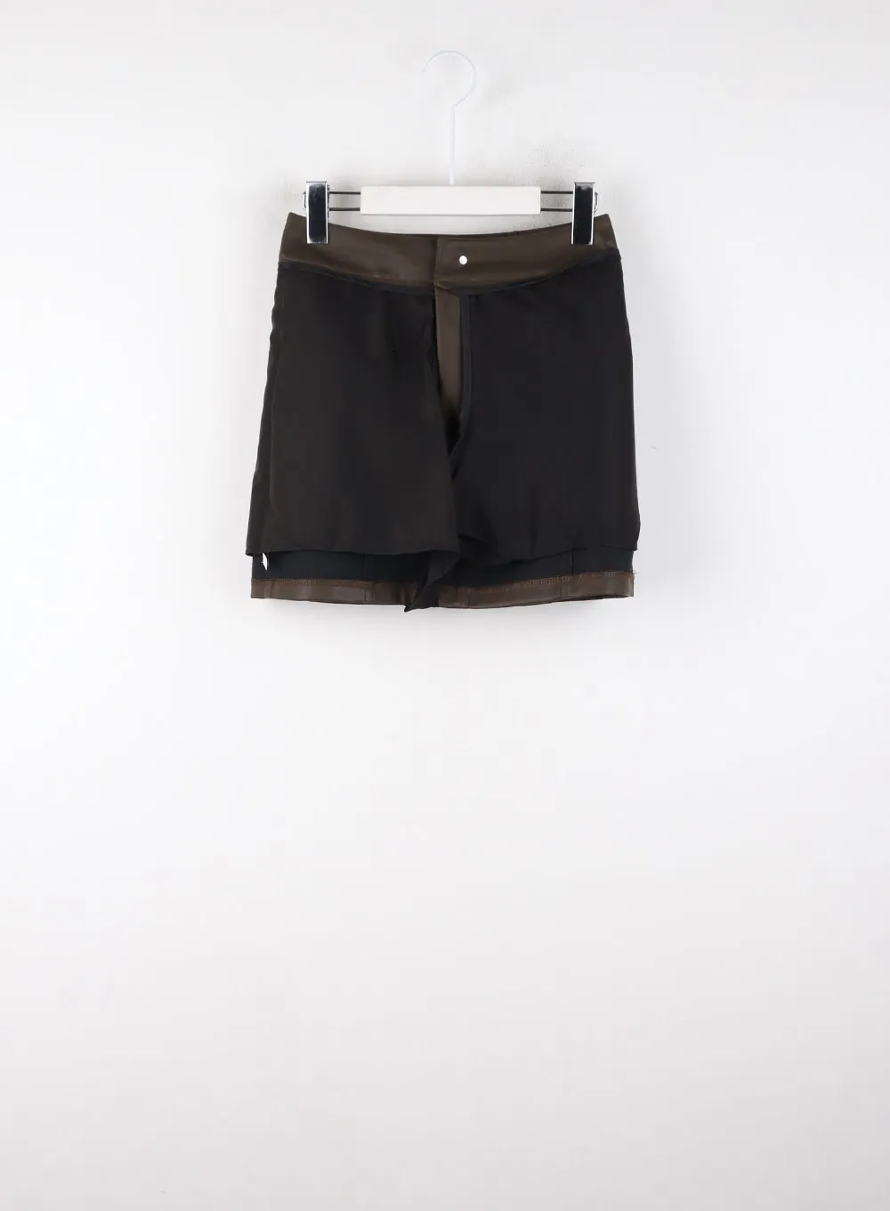 Solid Faux Leather Pocket Mid Waist Mini Skirt CD328