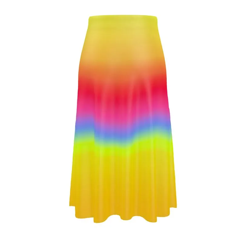 Spectral Ombre Midi Skirt