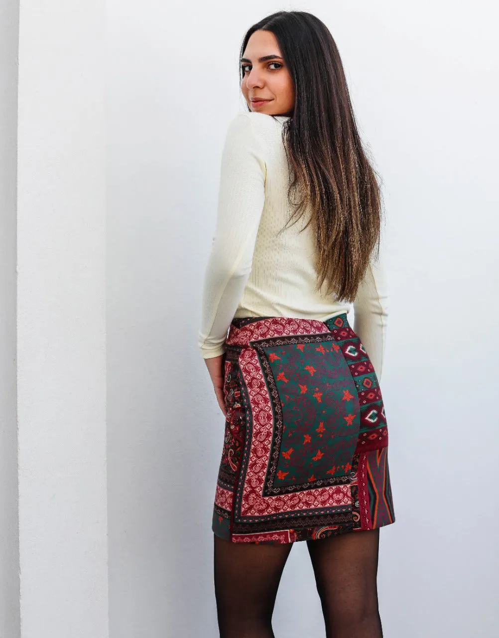 The Paisley Skirt In Burgundy