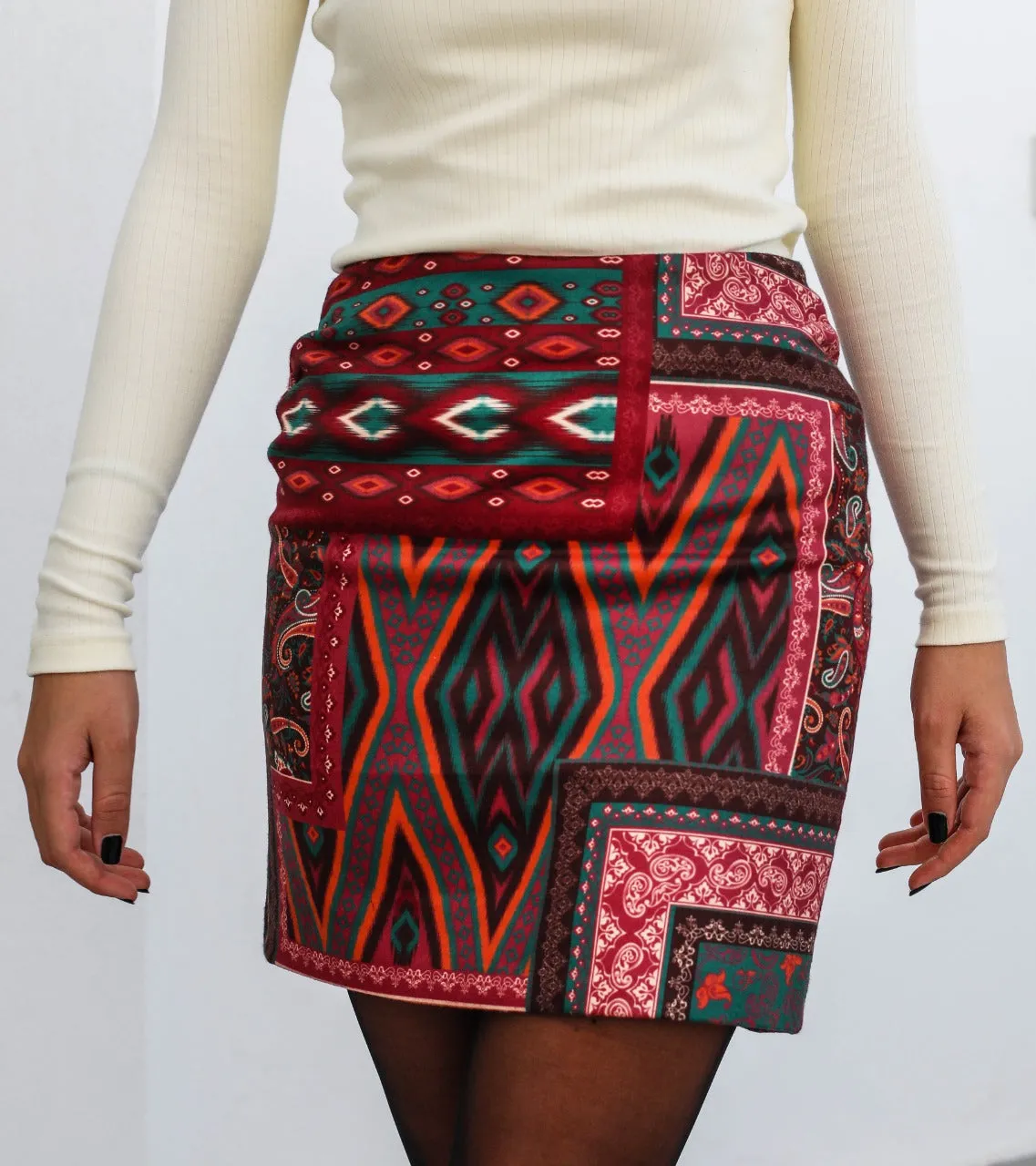 The Paisley Skirt In Burgundy