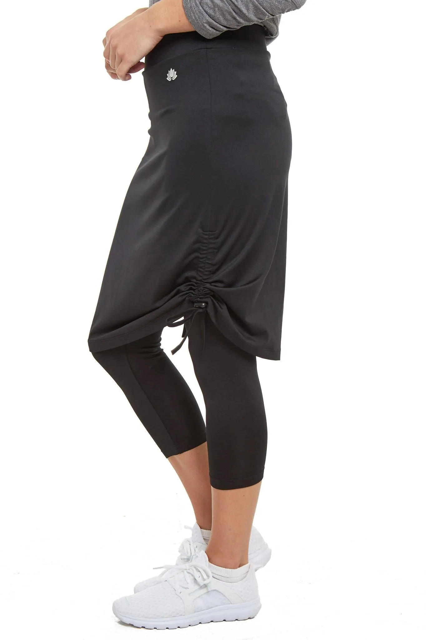 Tie Side Snoga Athletic Skirt in Black