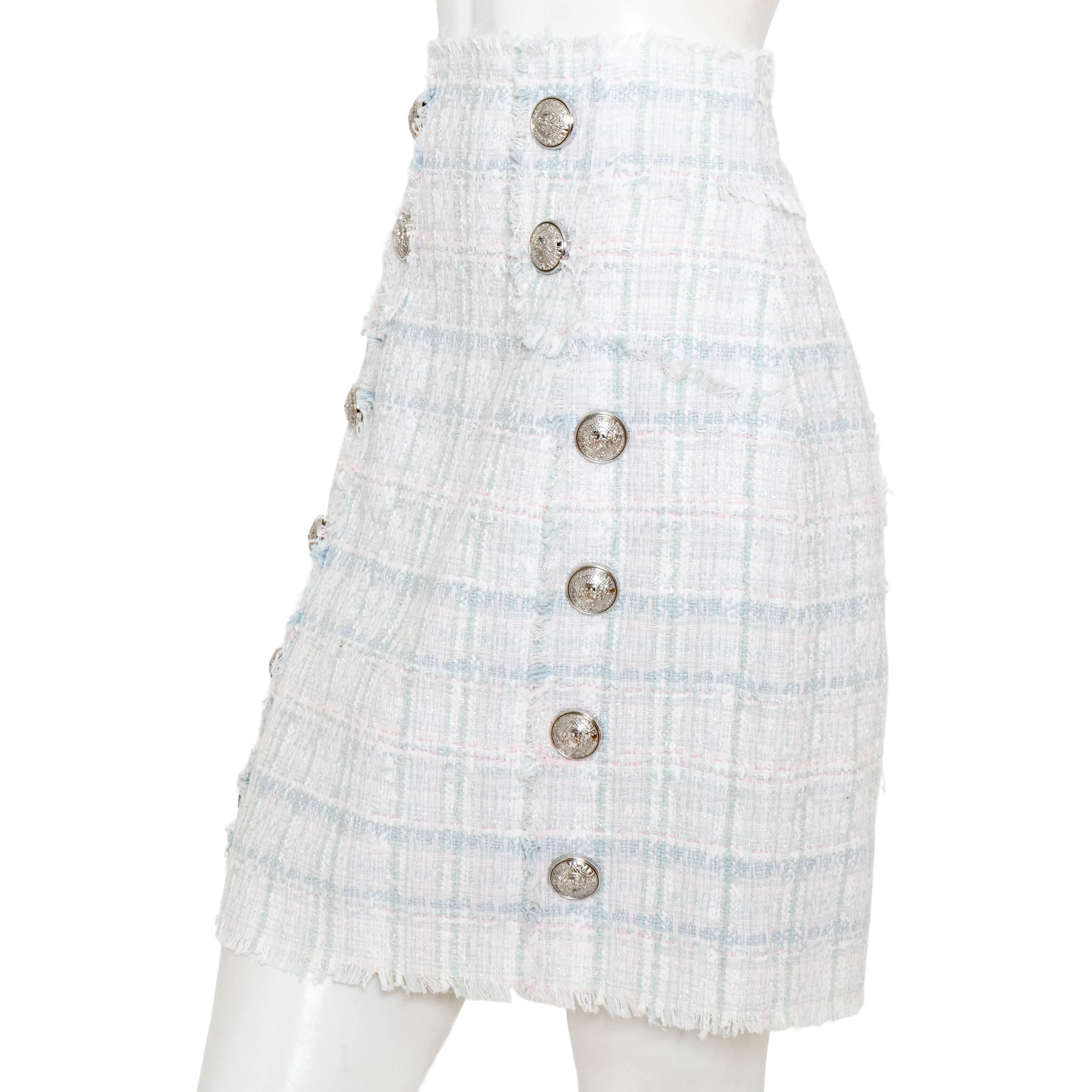 Tweed Pastel Jacket and Skirt Suit