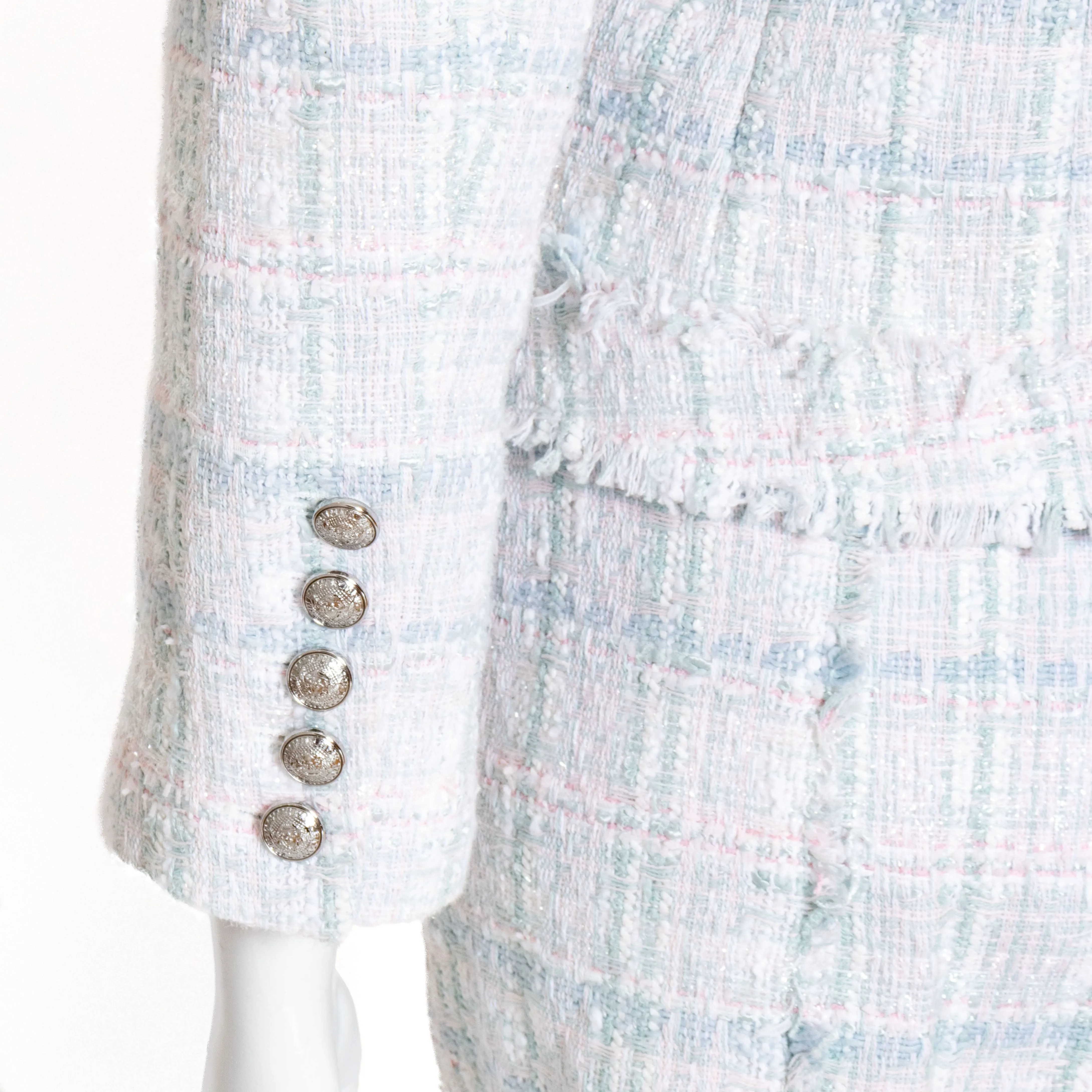 Tweed Pastel Jacket and Skirt Suit