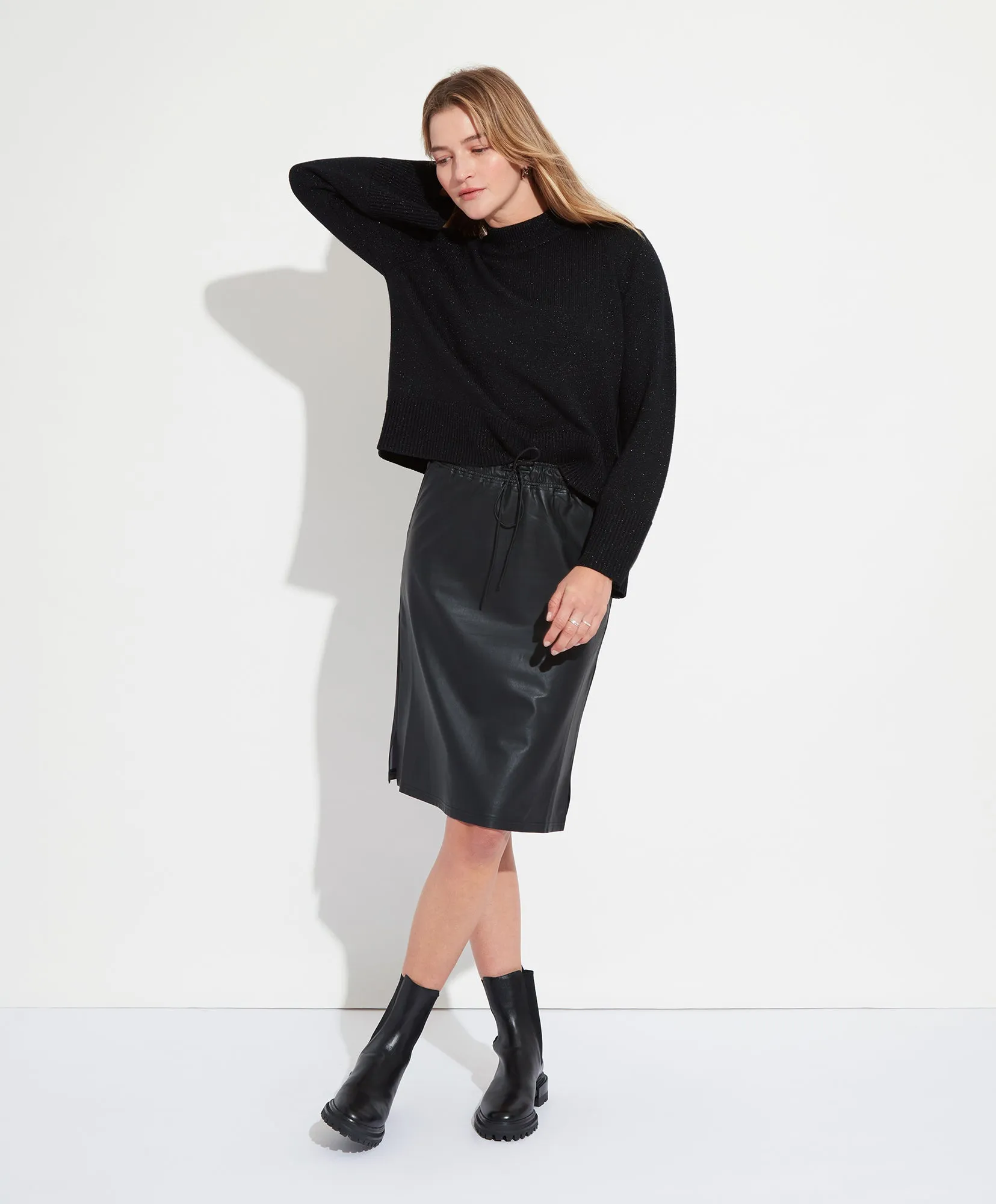 Vegan Leather Aline Skirt