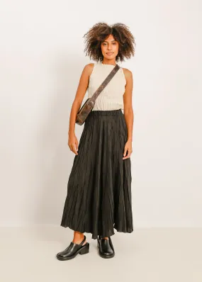 W24 | MIETTA PLEAT SKIRT / BLACK