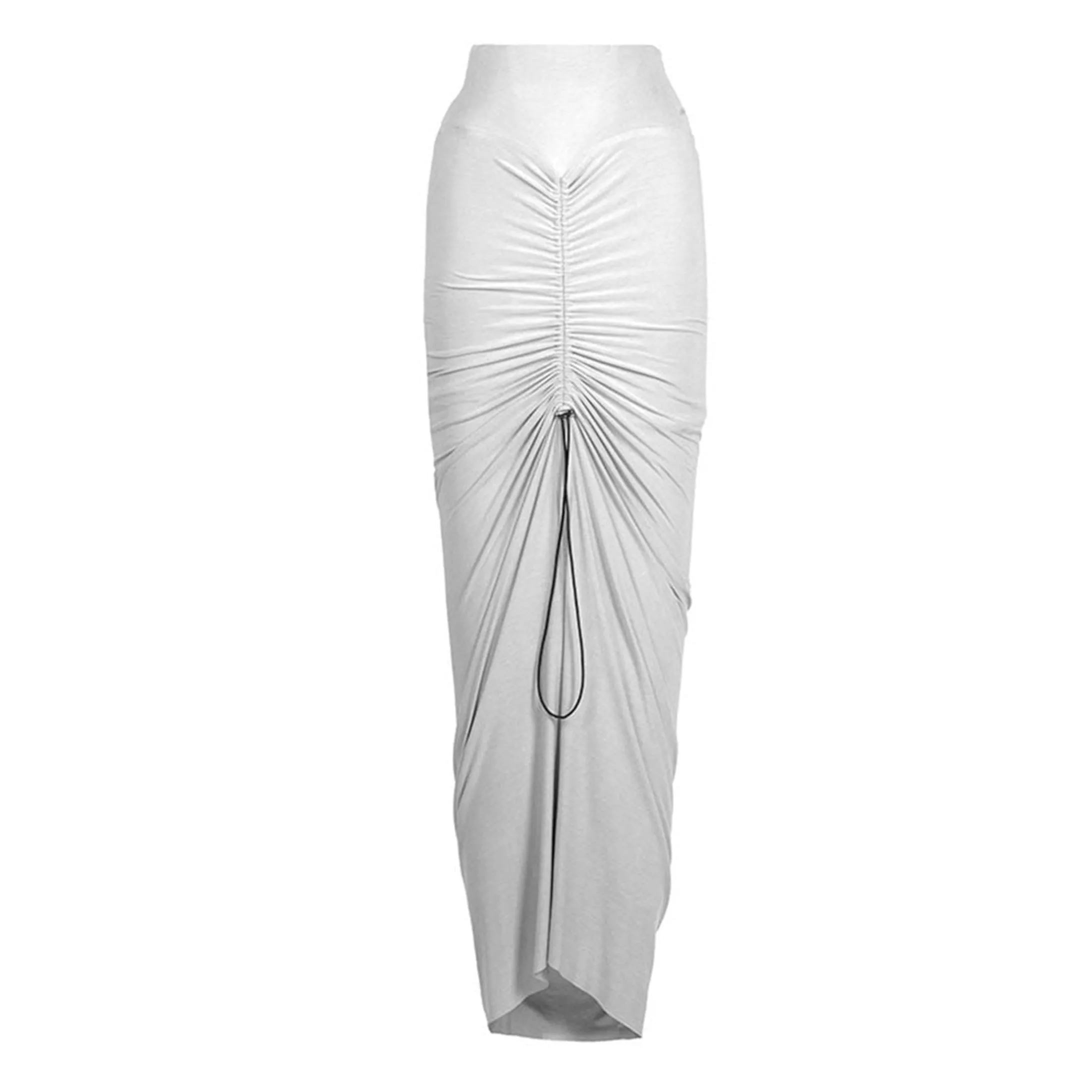 White Modal Soft Jersey Toggle Skirt