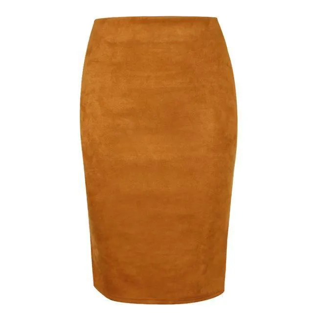 Women Hip Pencil Midi Skirt choose from 10 colors