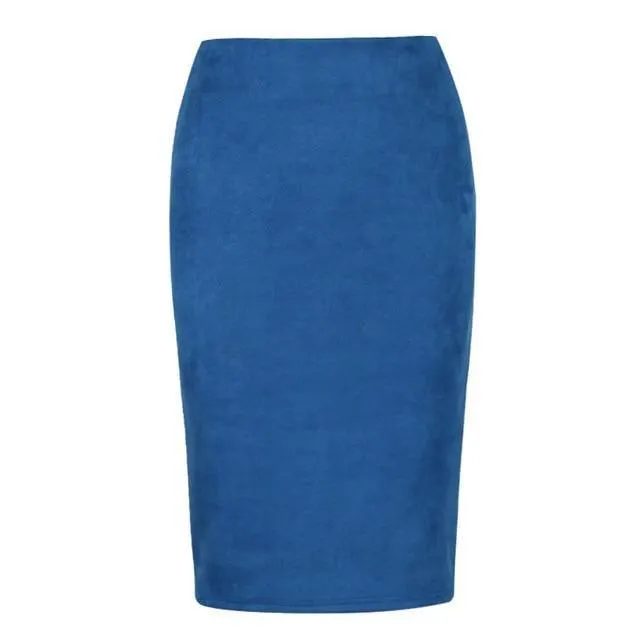 Women Hip Pencil Midi Skirt choose from 10 colors