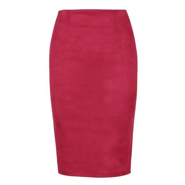 Women Hip Pencil Midi Skirt choose from 10 colors