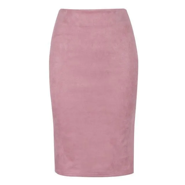 Women Hip Pencil Midi Skirt choose from 10 colors