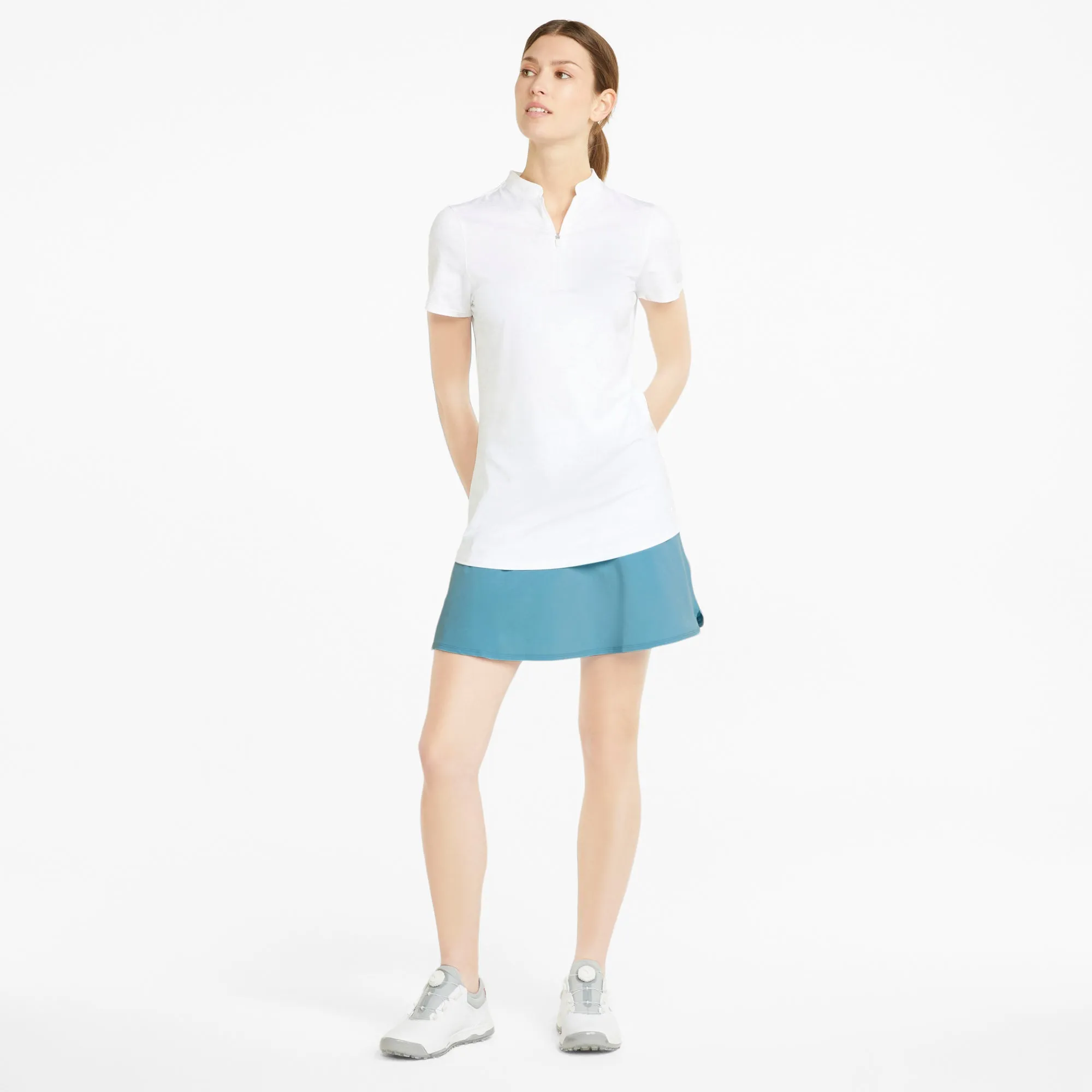 Women's PWRSHAPE Solid Golf Skirt | Dusty Aqua