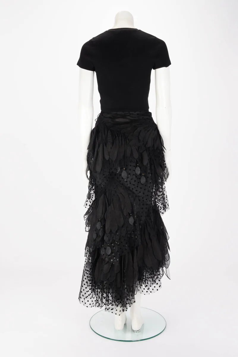 Zimmermann Black Tulle Rythmic Midi Skirt OP