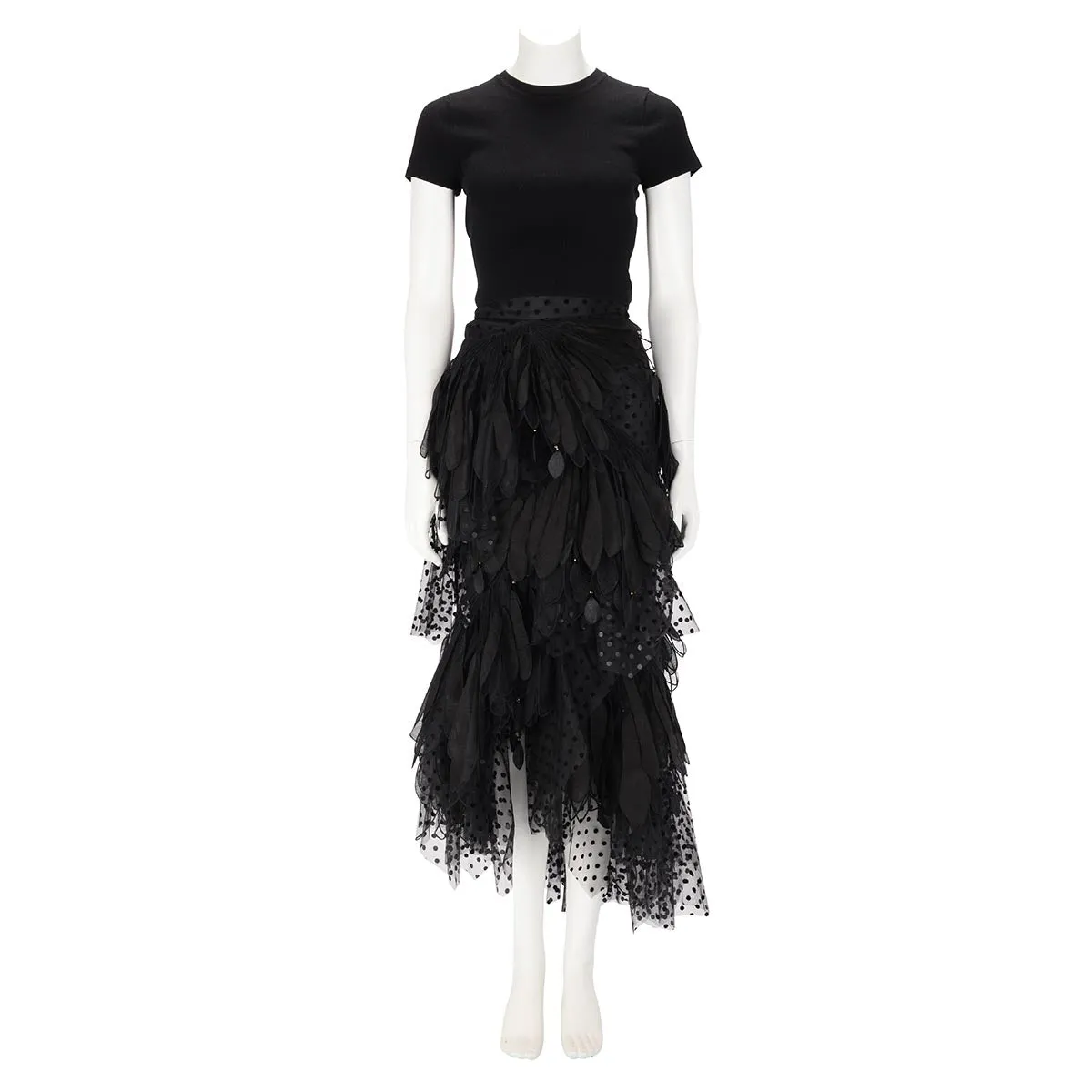 Zimmermann Black Tulle Rythmic Midi Skirt OP